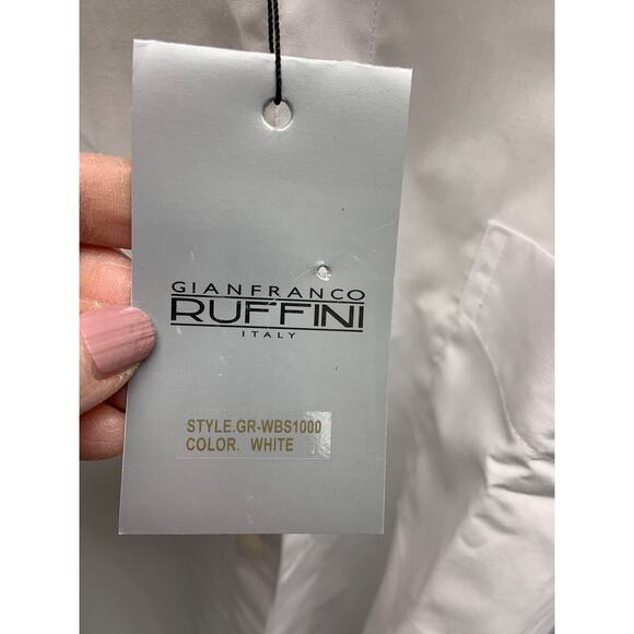 Gianfranco Ruffini White Button Down Shirt Size 34 NWT - Picture 3 of 8